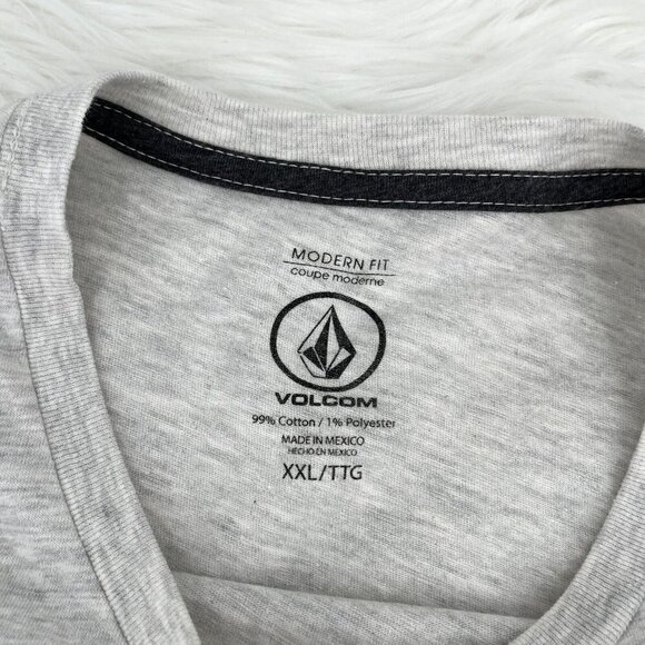 NEW Volcom Men's Slicer Graphic Modern Fit T-Shirt Heather Gray Size 2XL XXL - Picture 2 of 11